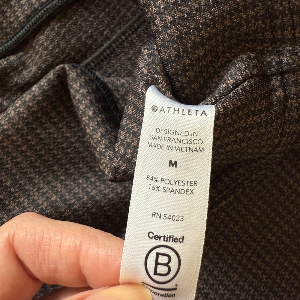 Athleta Delancey Houndstooth Tight Pant Legging Women Medium Black Brown - Picture 11 of 14